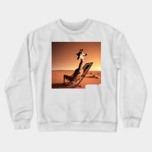 Giraffe Relaxing On Mars Crewneck Sweatshirt